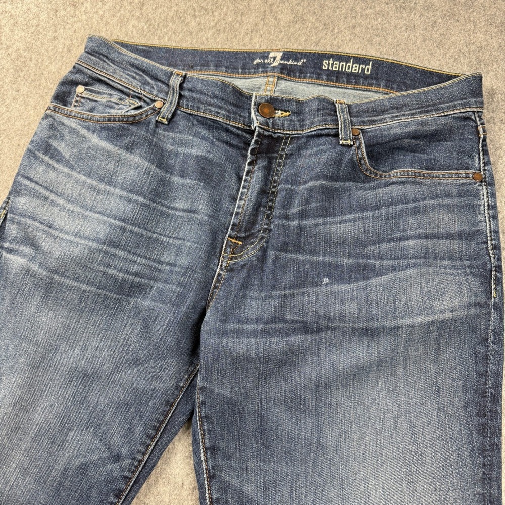7 For All Mankind Mens Jeans 36x30 Dark Blue Cotton Made in USA‎ Straight Leg